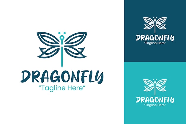 El logotipo de Teal Dragonfly en un estilo elegante y minimalista