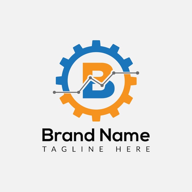 Logotipo de Tech Gear en la plantilla de la letra B Tech Gear en la letra B Concepto inicial de signo de Tech Gear