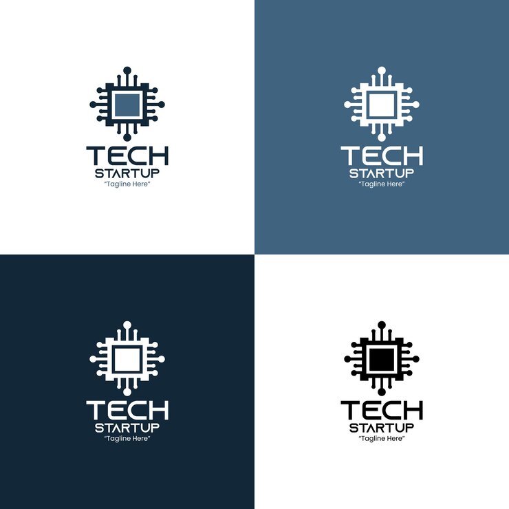 Vector el logotipo de tech startup