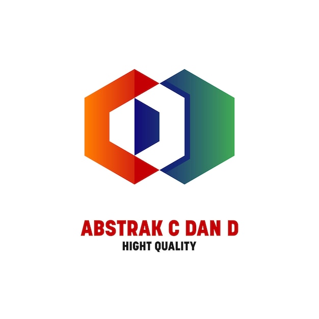 Logotipo de tecnología abstracta C dan D