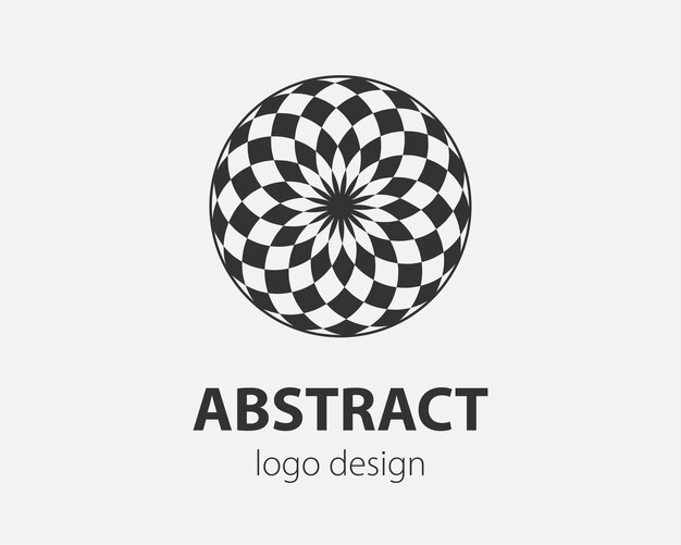 Logotipo de tecnología abstracta, superficie esférica con patrón abstracto. Adecuado para empresas globales, tecnologías mundiales, medios y agencias de publicidad.