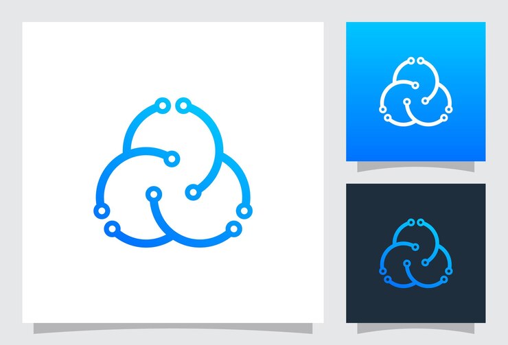 Vector logotipo de tecnología abstracta vectorial con estilo de línea creativa