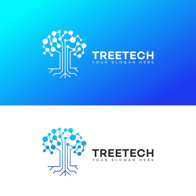 Vector el logotipo de la tecnología del árbol