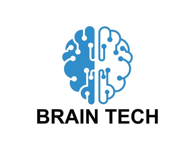 Vector logotipo de la tecnología cerebral