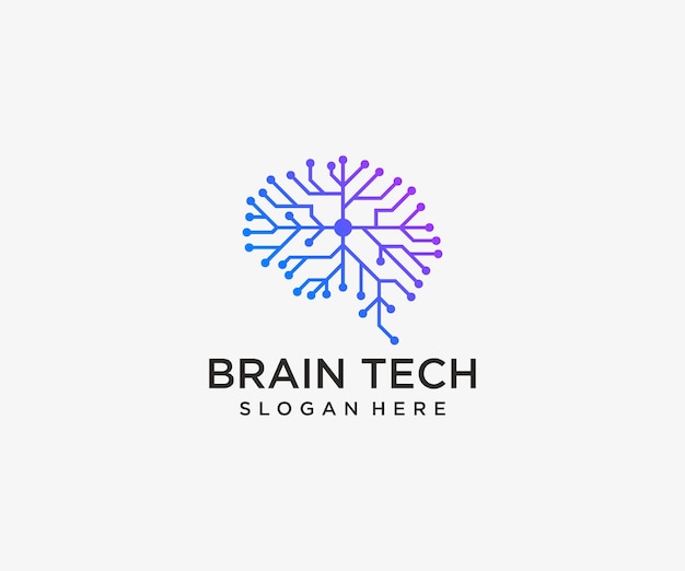 Logotipo de tecnología cerebral