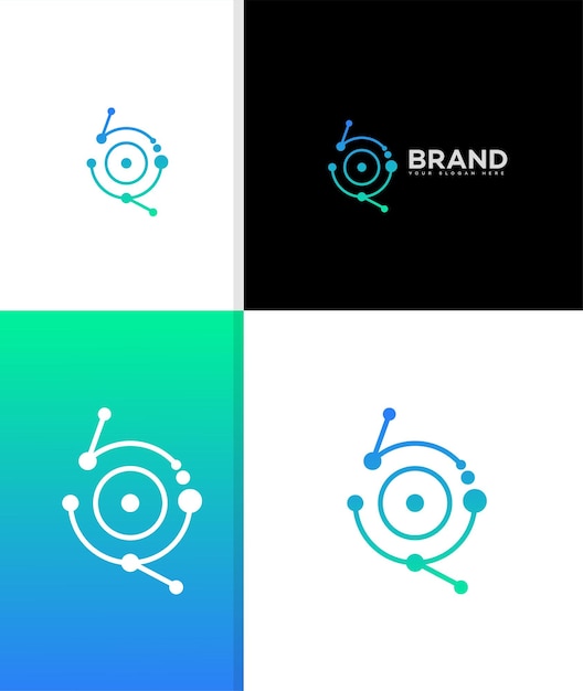 Vector logotipo de la tecnología científica