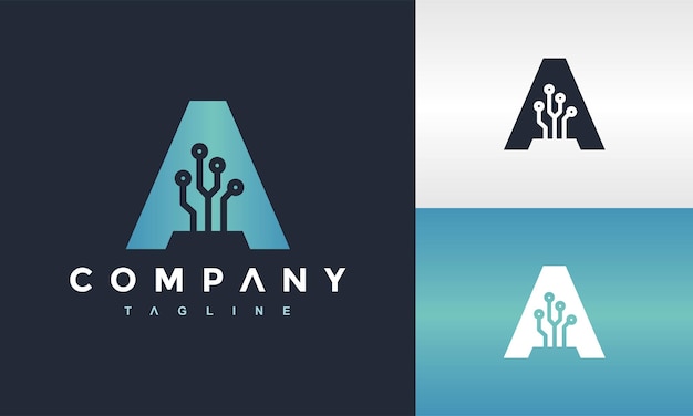 logotipo de la tecnología del círculo de la letra A