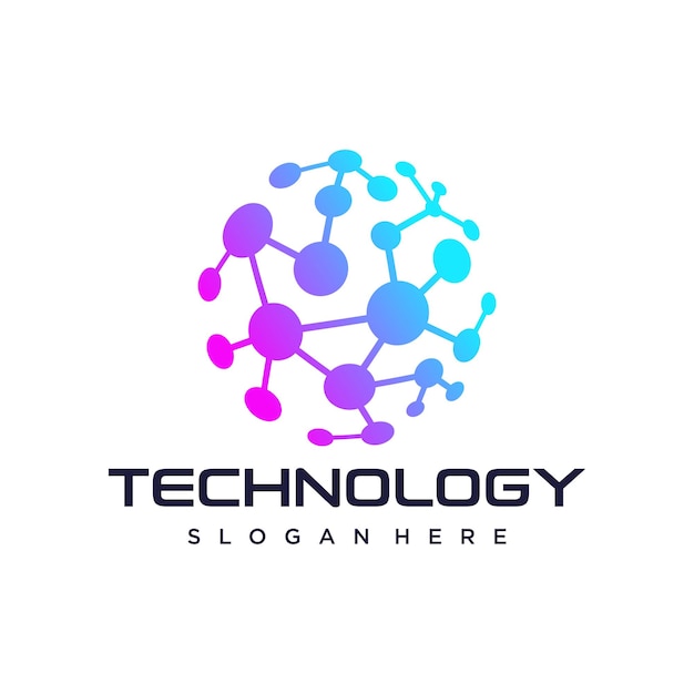 Logotipo de tecnología de conexión digital abstracta Plantilla vectorial