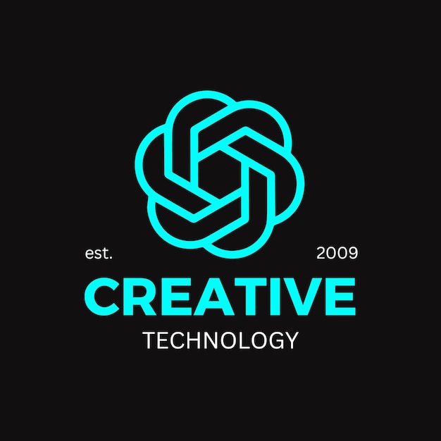 Logotipo de tecnología creativa minimalista vectorial gratuita