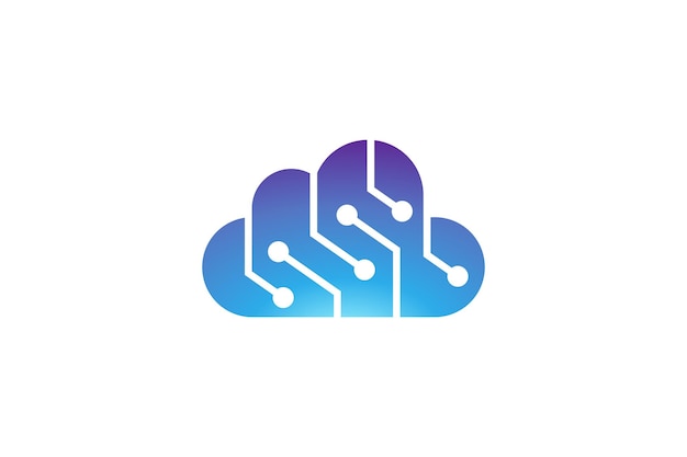 Logotipo de tecnología e innovación en la nube logotipo de nube digital