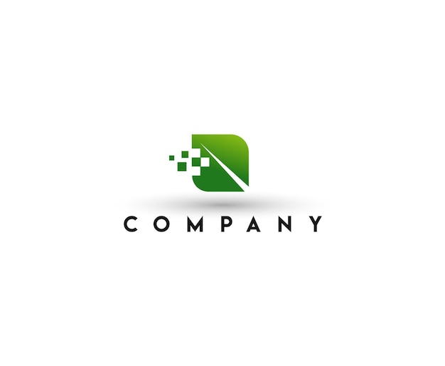 Logotipo de tecnología ecológica árbol logotipo de raíces digitales