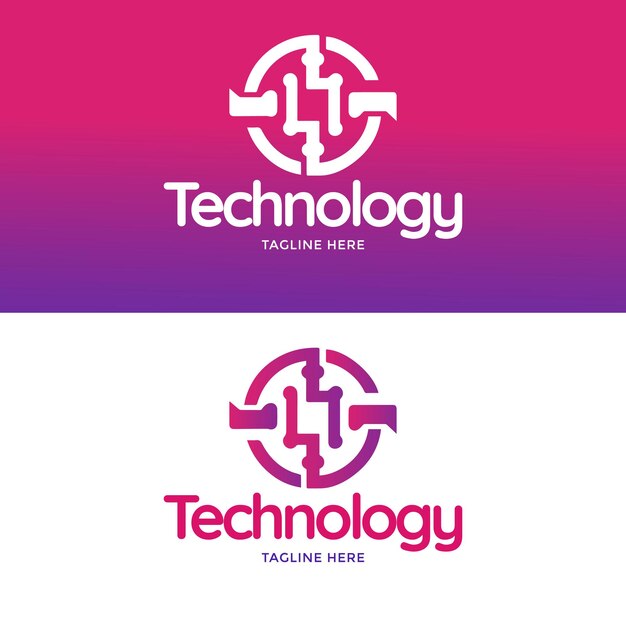 Logotipo de tecnología en estilo degradado