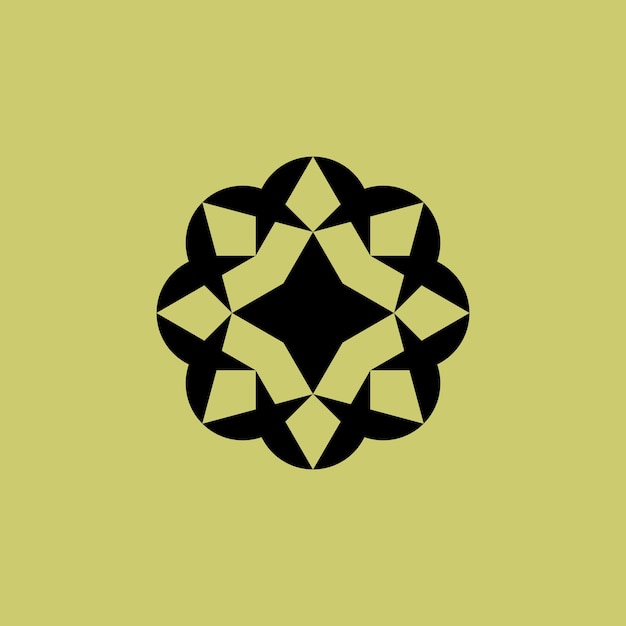 logotipo de tecnología de estrella de flor geométrica