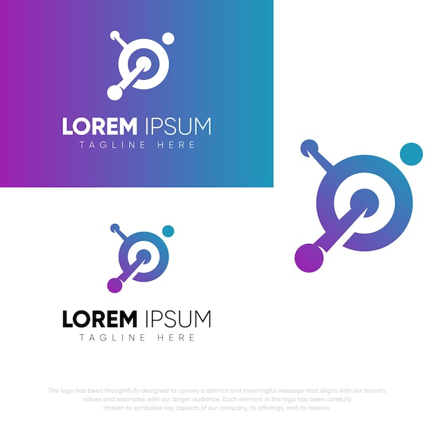 El logotipo de la tecnología de gradiente