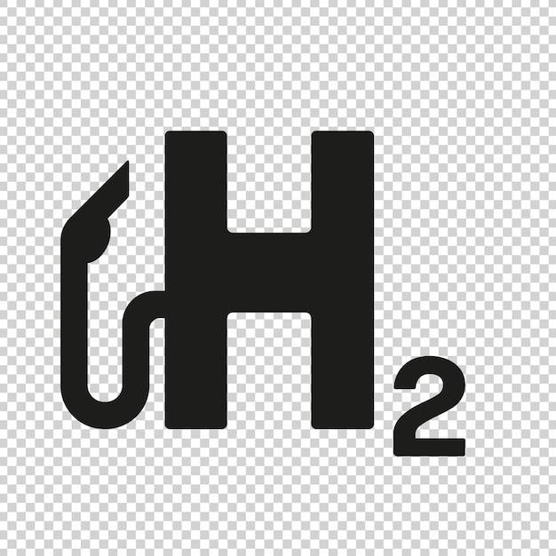 Logotipo de la tecnología de hidrógeno H2 motor de combustión h2 para el icono de transporte ecológico libre de emisiones aislado en el fondo marcado Signo de la estación H2 Ilustración vectorial Archivo vectorial Eps 10