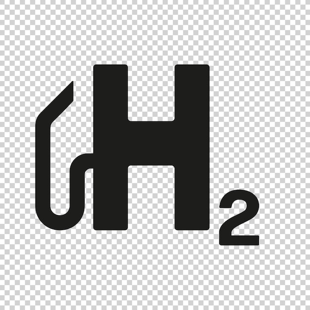 Logotipo de la tecnología de hidrógeno H2 motor de combustión h2 para el icono de transporte ecológico libre de emisiones aislado en el fondo marcado Signo de la estación H2 Ilustración vectorial Archivo vectorial Eps 10