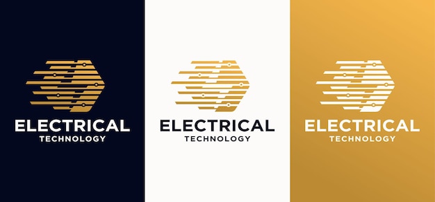 Logotipo de tecnología de la industria eléctrica. logotipo de poder. con rayo y velocidad
