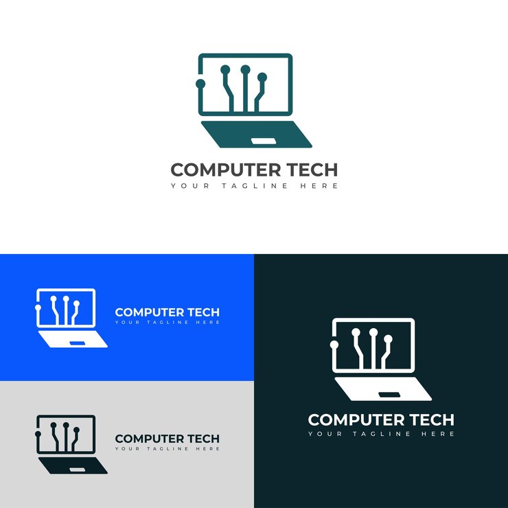Vector logotipo de tecnología informática templata de tecnología de portátil diseño vectorial de logotipo de desarrollo de software