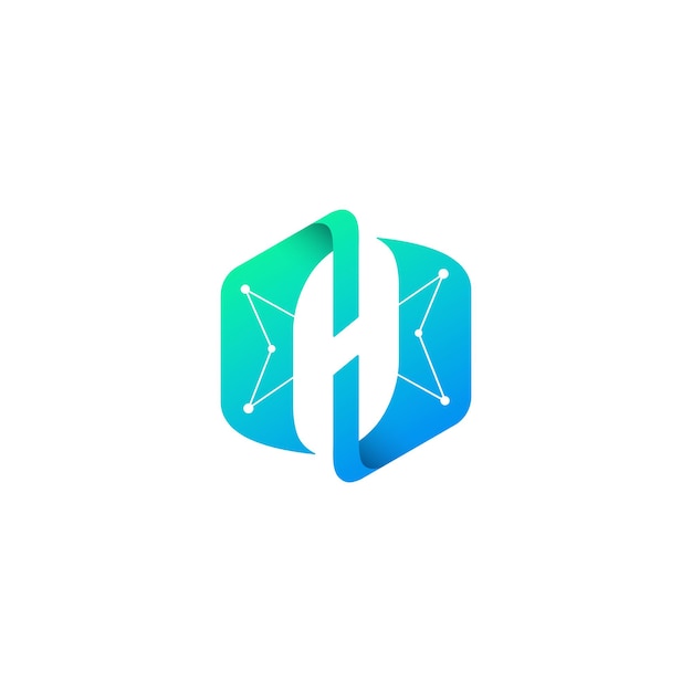 Vector logotipo de tecnología de letra h