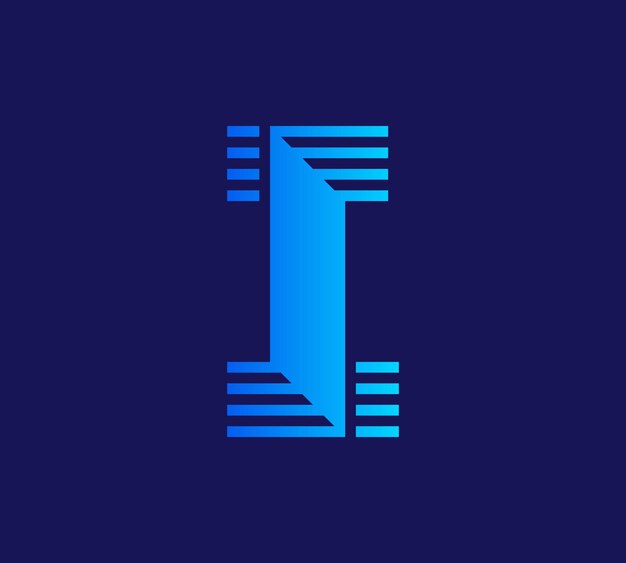 Logotipo de tecnología de letra I