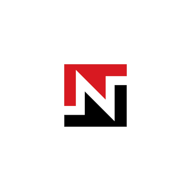 Logotipo de tecnología letra N con fondo blanco
