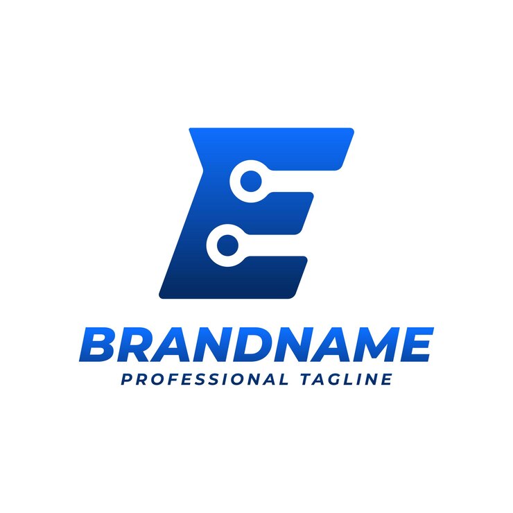 Vector logotipo de la tecnología de letras e adecuado para cualquier empresa con las iniciales e