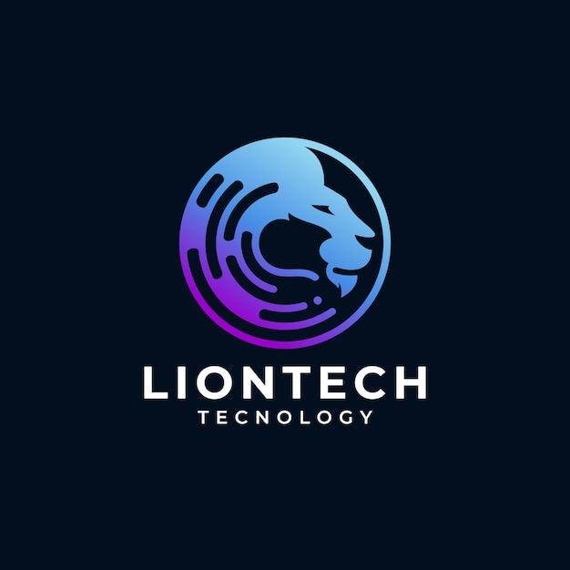 Vector logotipo de la tecnología lion head