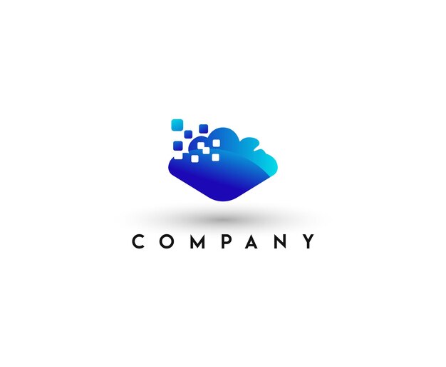 Logotipo de tecnología de logotipo de nube digital