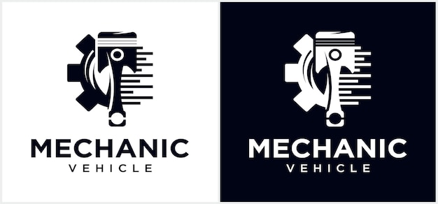 Logotipo de tecnología mecánica del motor logotipo de símbolo de pistón automotriz vector de logotipo de pistón moderno