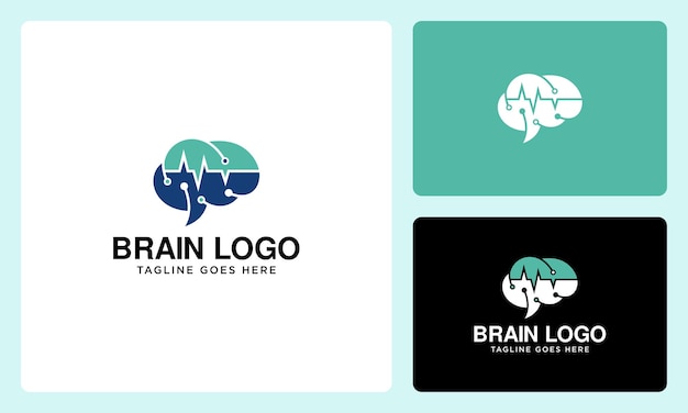 logotipo de tecnología de medicina cerebral
