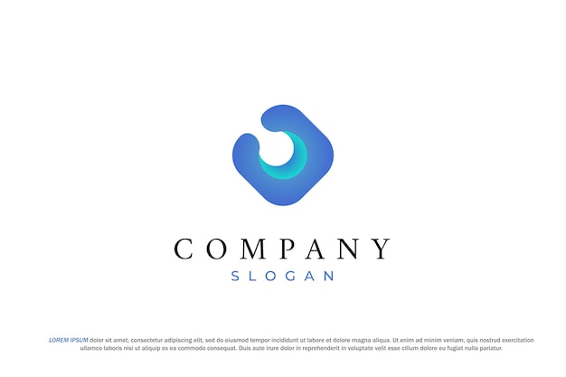 El logotipo de la tecnología minimalista 3D abstract