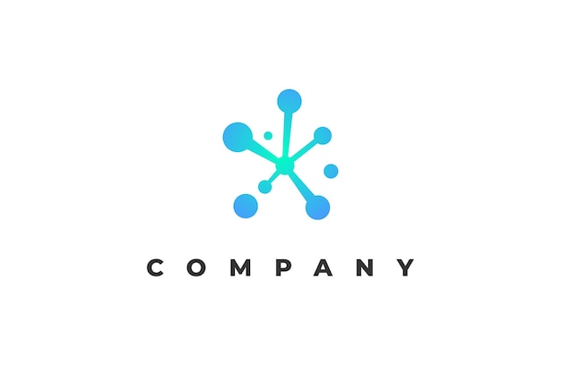 El logotipo de la tecnología minimalista es neurón digital.