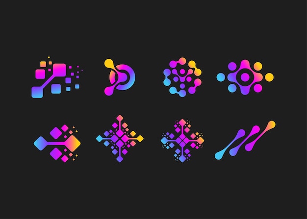 Logotipo de tecnología minimalista Estilo moderno negocio logotipo de tecnología futurista
