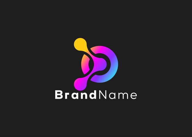 Logotipo de tecnología minimalista Estilo moderno negocio logotipo de tecnología futurista