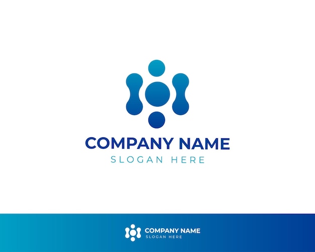 Logotipo de tecnología moderna en estilo degradado 2