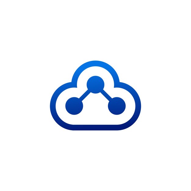 logotipo de tecnología en la nube combinado con símbolo de conexión de red