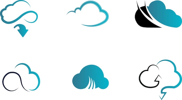 Logotipo de tecnología de nube vectorial