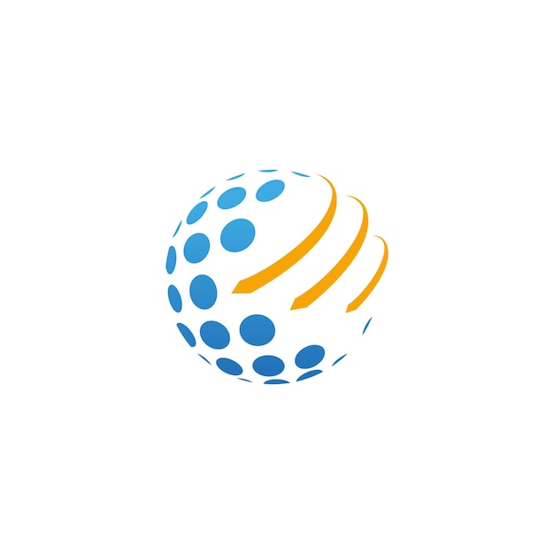 Logotipo de la tecnología de órbita de flecha de globo