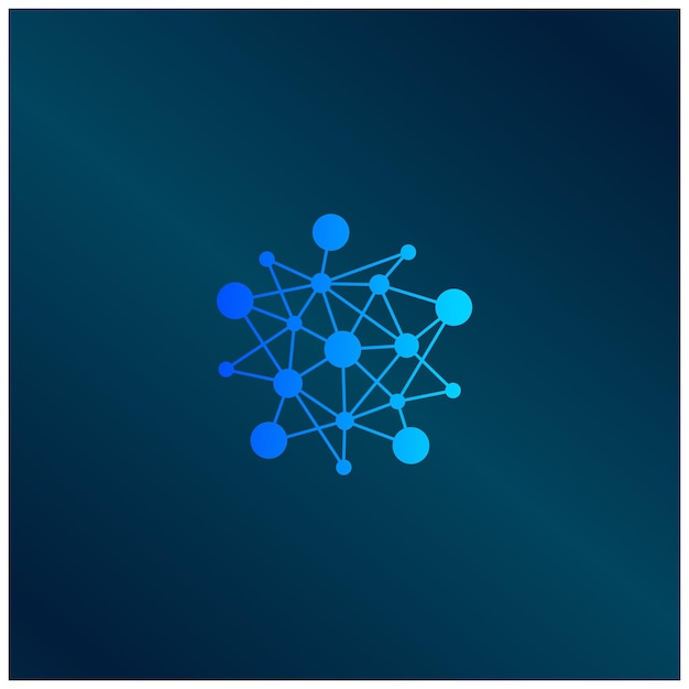 El logotipo de la tecnología de píxeles diseña el concepto de vector de red el símbolo del logotipo de Internet el logotipo de Digital Wire