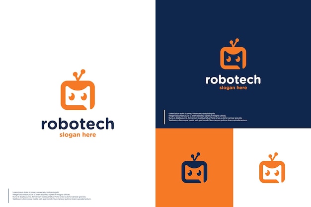 El logotipo de la tecnología robótica, la inteligencia artificial, la inspiración para el diseño del logotipo.