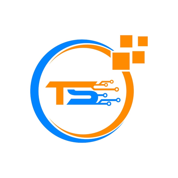 Vector logotipo de la tecnología ts
