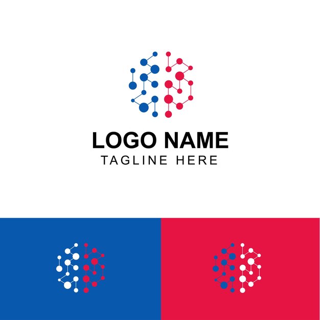 Logotipo de tecnología de vector libre que muestra cómo está conectado el mundo mientras