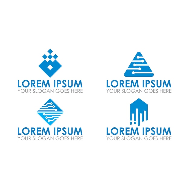 Logotipo de tecnología vector de logotipo digital