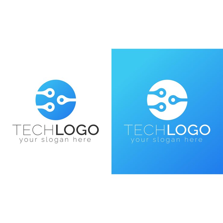 Vector el logotipo de la tecnología vectorial es un logotipo de tecnología moderna, un logotipo comercial y un logotipo minimalista.