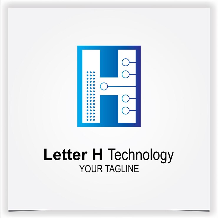 Vector logotipo de tecnología vectorial letra h
