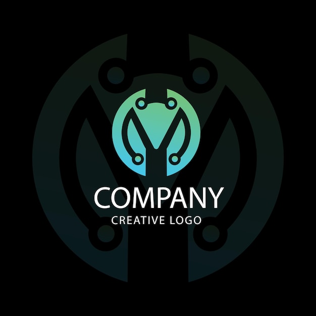 Logotipo de tecnología vectorial letra m