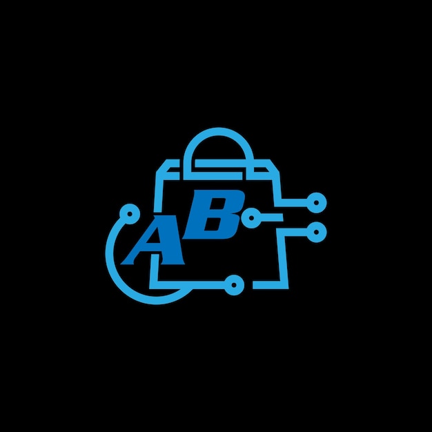 Logotipo de la tecnología vectorial libre con la letra AB