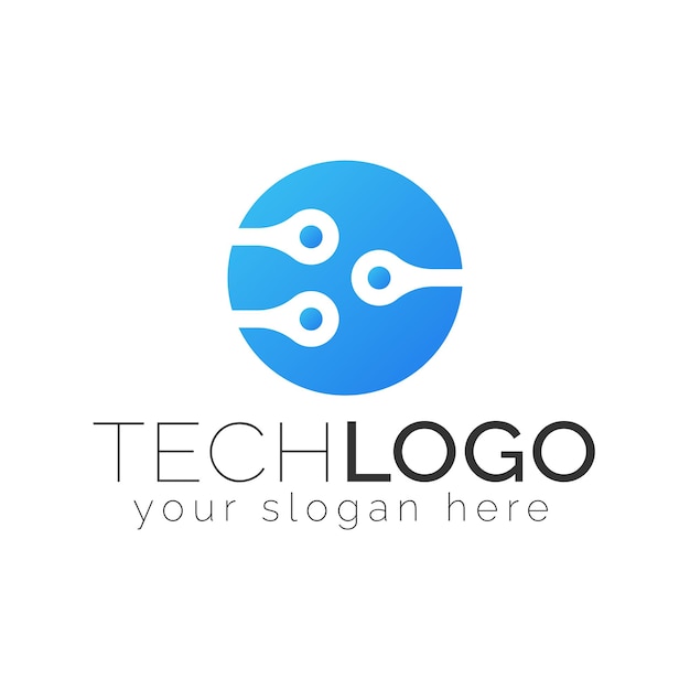 logotipo de tecnología vectorial logotipo de tecnología moderna diseño de tecnología de logotipo minimalista