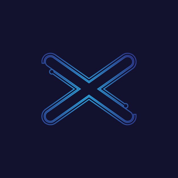 Logotipo de tecnología x