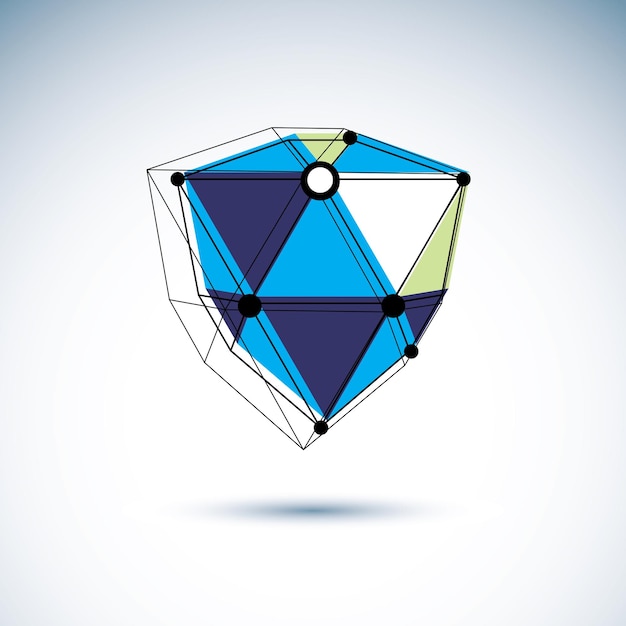 Logotipo de tecnologías de innovación. Construcción isométrica abstracta, ilustración vectorial de baja poli.
